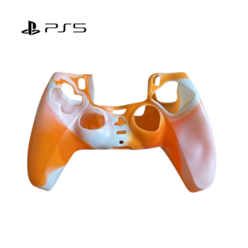 PS5 Rubber Controller Cover -  MIX ORANGE AND WHITE
