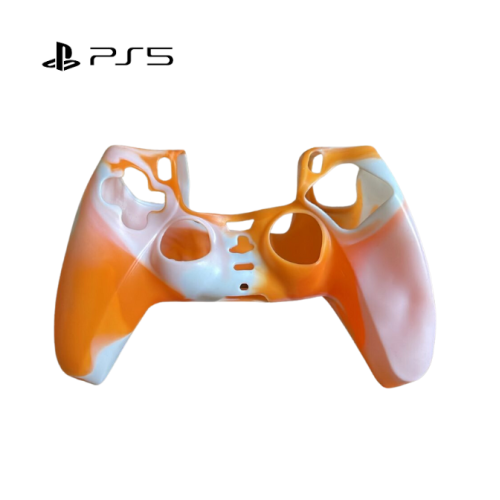 PS5 Rubber Controller Cover -  MIX ORANGE AND WHITE