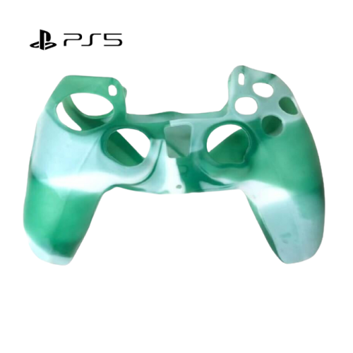 PS5 Rubber Controller Cover -  MIX WHITE AND GREEN