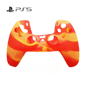PS5 Rubber Controller Cover - WAVE MIX YALLOW AND RED