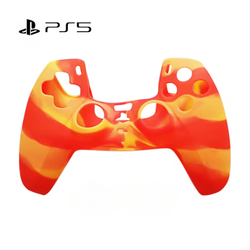 PS5 Rubber Controller Cover - WAVE MIX YALLOW AND RED
