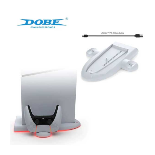 DOBE TP5-3528 Cooling Charging Dock Station With RGB Color Atmosphere Light Circle for PS5 Slim Console