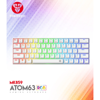Fantech Atom63 MK859 Arabic/English Keyboard - White
