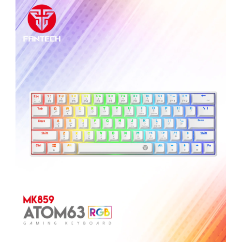 Fantech Atom63 MK859 Arabic/English Keyboard - White