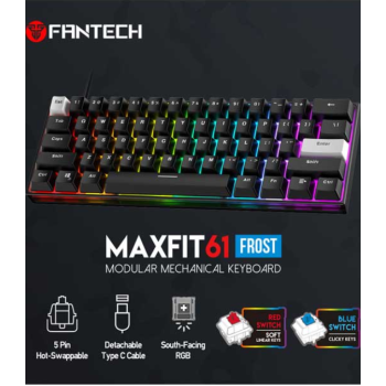 Fantech Max Fit 61 Frost - Black ( Red Switch)