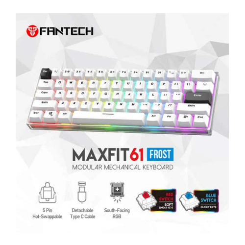 Fantech Max Fit 61 Frost - White ( Red Switch)