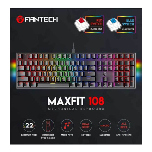 Fantech MaxFit 108 Black - Blue Switch