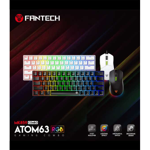 Fantech Black Atom63 MK859c Mechanical Gaming Keyboard & Mouse Arabic/English