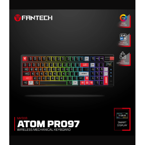 FANTECH MK918 ATOM PRO97 WIRELESS MECHANICAL GAMING KEYBOARD BLACK - BLUE SWITCH