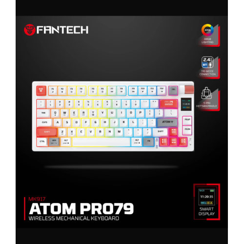 FANTECH MK917 ATOM PRO79 WIRELESS MECHANICAL GAMING KEYBOARD White - BLUE SWITCH