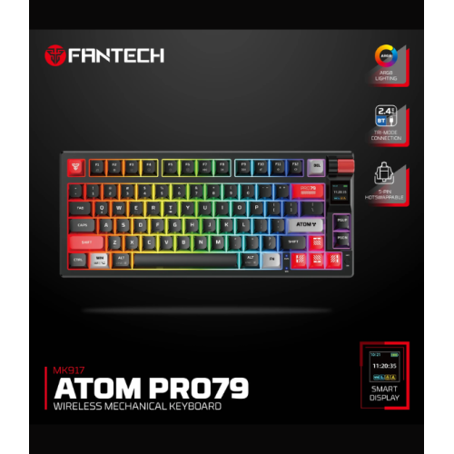 FANTECH MK917 ATOM PRO79 WIRELESS MECHANICAL GAMING KEYBOARD BLACK - BLUE SWITCH