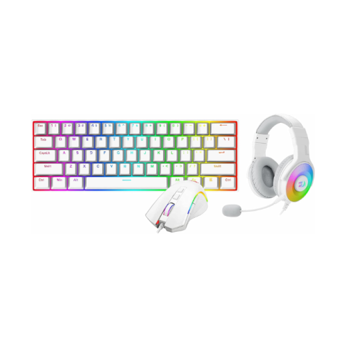 Redragon S129W 3 in 1 Gaming Keyboard, Mouse and Headset Combo, White