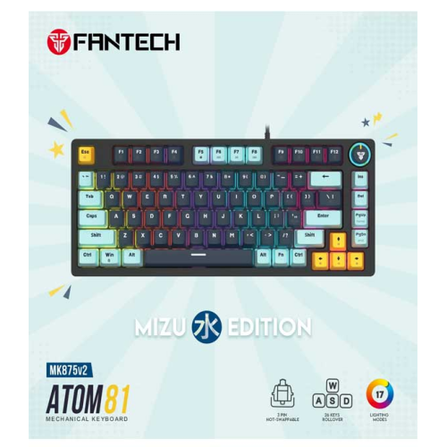 Fantech MK875V2 ATOM 81 RGB Mechanical Gaming Keyboard MIZU EDITION Navy Blue