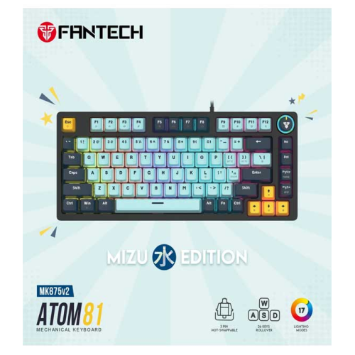 Fantech MK875V2 ATOM 81 RGB Mechanical Gaming Keyboard MIZU EDITION Sky Blue