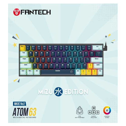 Fantech ATOM63 MK874 V2 Mechanical Gaming Keyboard – Navy Blue