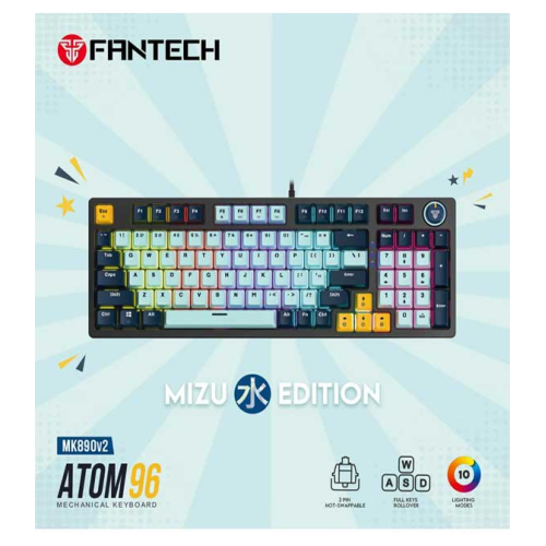 Fantech ATOM96 mk890v2 Mechanical Gaming Keyboard – Mizu Series Sky Blue