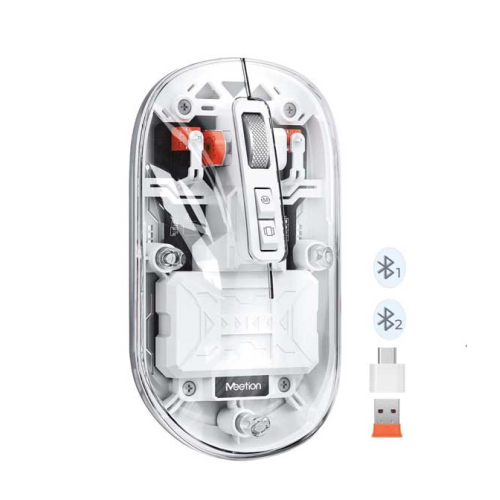 Meetion White BTM005 Dual Mode 2.4G Bluetooth & Wireless Mouse
