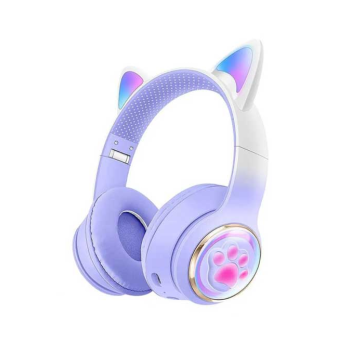 Onikuma CA-045 Cat ears LED Light Wireless Headphones - Purple