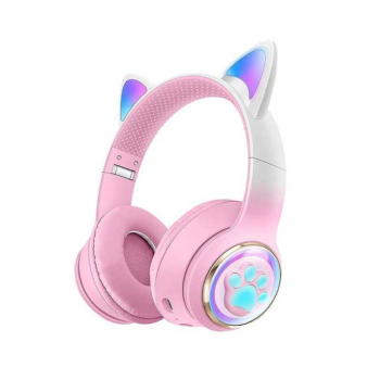 Onikuma CA-045 Cat ears LED Light Wireless Headphones - Pink