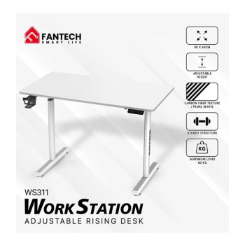 Fantech WS311 Work Station Adjustable Rising Desk White